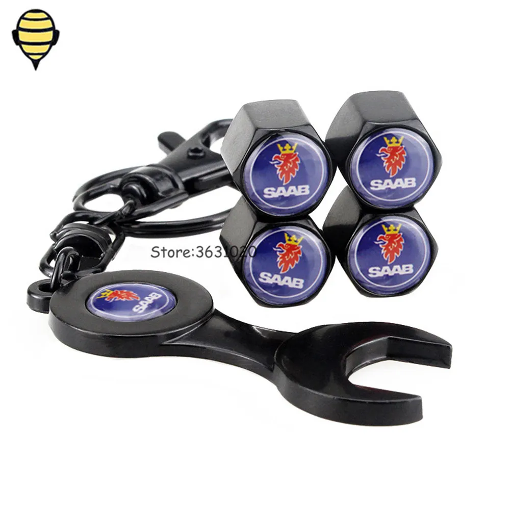 For SAAB Logo Car Accessories Auto Tire Valve Stem Caps Valve Cover For SAAB 92 93 95 96 9 X 9