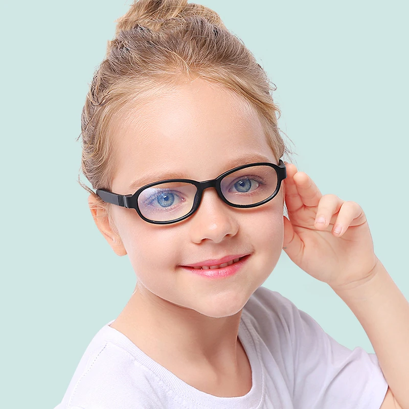 

AORON Kids Ultra-light Silicone Eyeglasses Frame Anti-blue Blocking Glasses Computer Goggles UV400 Eyewear Frames Child