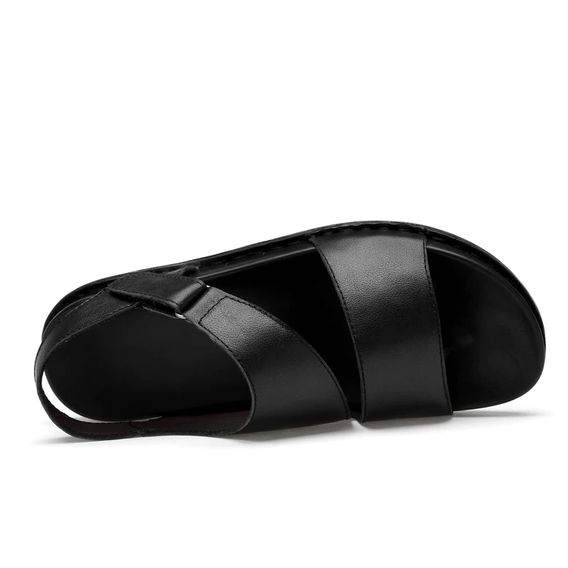 Moda Verão Genuíno Sapatos Masculinos Da Praia Dos Preto Alta Homens Couro Sandálias Grande Do Tamanho De 45 Qualidade 4WqfwSU8