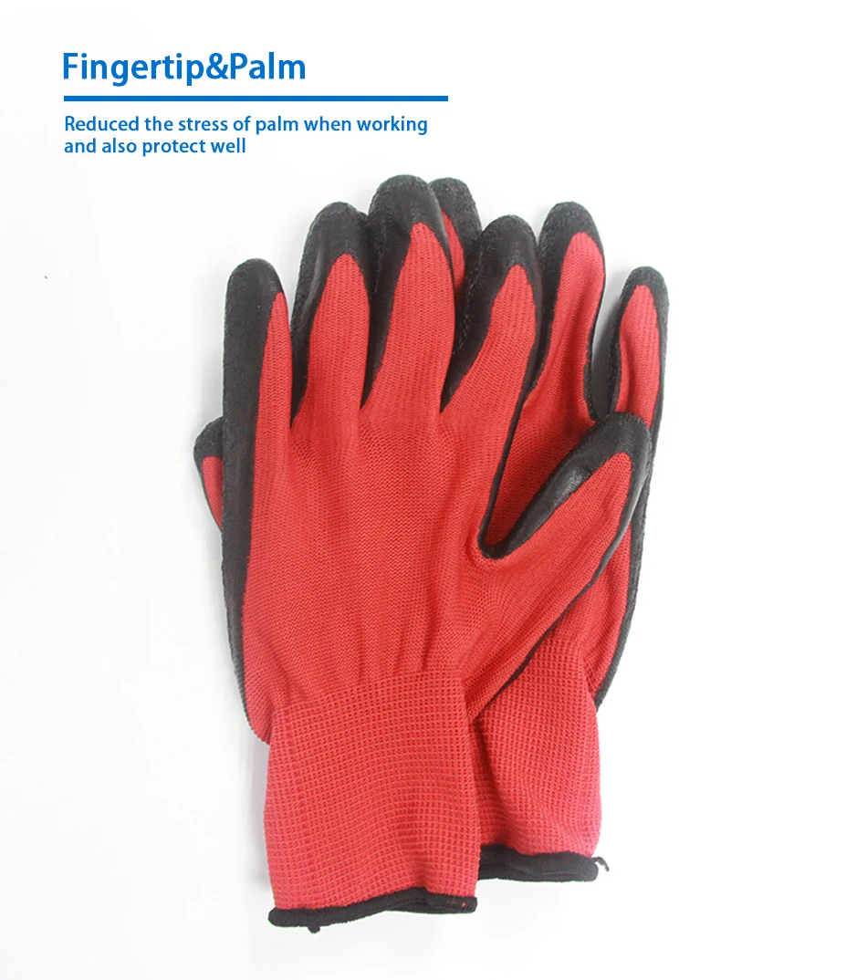 Smлатексные перчатки из микротонкого пеноматериала, безопасные фабричные перчатки для работы вне дома, мужские перчатки красного цвета