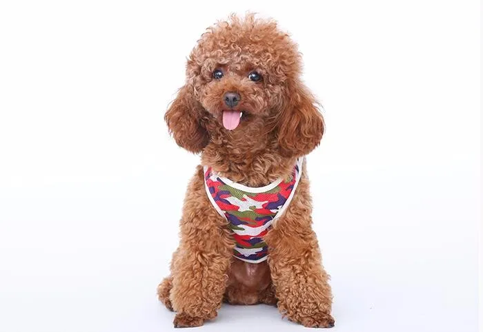 1 шт. собаки кошки Летний стиль сетка дышащий жилет для собак модный Камуфляжный жилет костюм щенок футболка одежда XS-XXL
