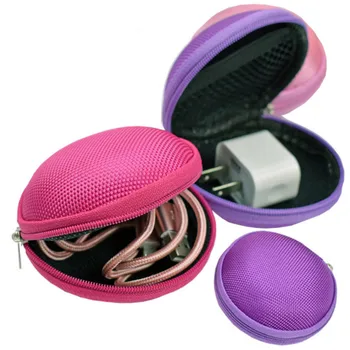 

3pcs Portable Mini Zipper Round Hard Storage Case for Earphone SD TF Cards Small Digital Accessories