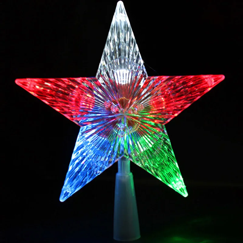 1PC Crystal Star Christmas Tree Toppers DIY tree ornaments Xmas Decoration Outdoor Home Party Supplies | Дом и сад