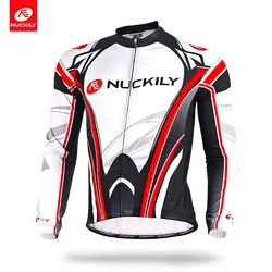 NUCKILY Зимние флисовые Vélo одежда с длинным рукавом оптовая пользовательские теплый рубашку велосипедов для Для мужчин команда ME008