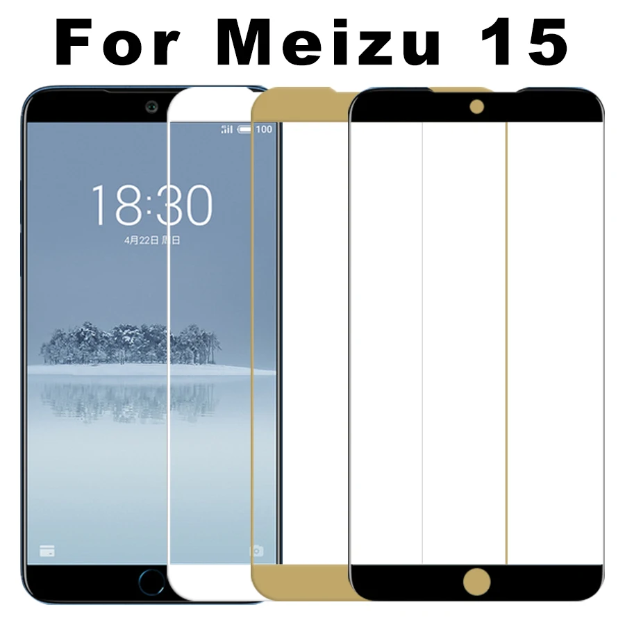 Закаленное стекло с полным покрытием для Meizu 15 защита экрана Plus защитное Mizu15