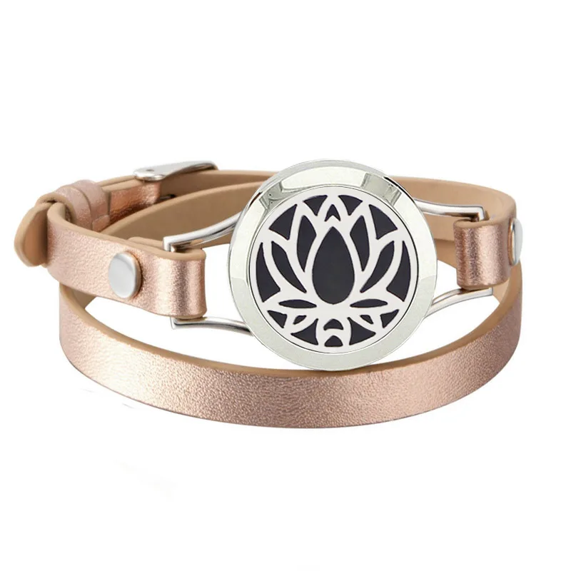 New Design Bracelets With Rose Gold Leather Band Essential Oil