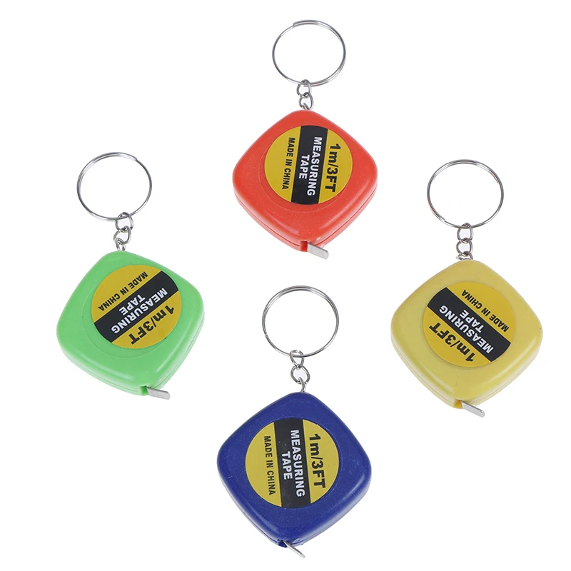 

1pc 1m/3ft Easy Retractable Ruler Tape Measure Mini Portable Pull Ruler Keychain Color Random