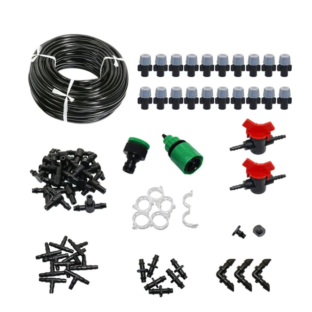 

20m Greenhouse mist nozzle watering kit Automatic Micro Drip Irrigation System Garden Irrigation Spray Self Watering Kits