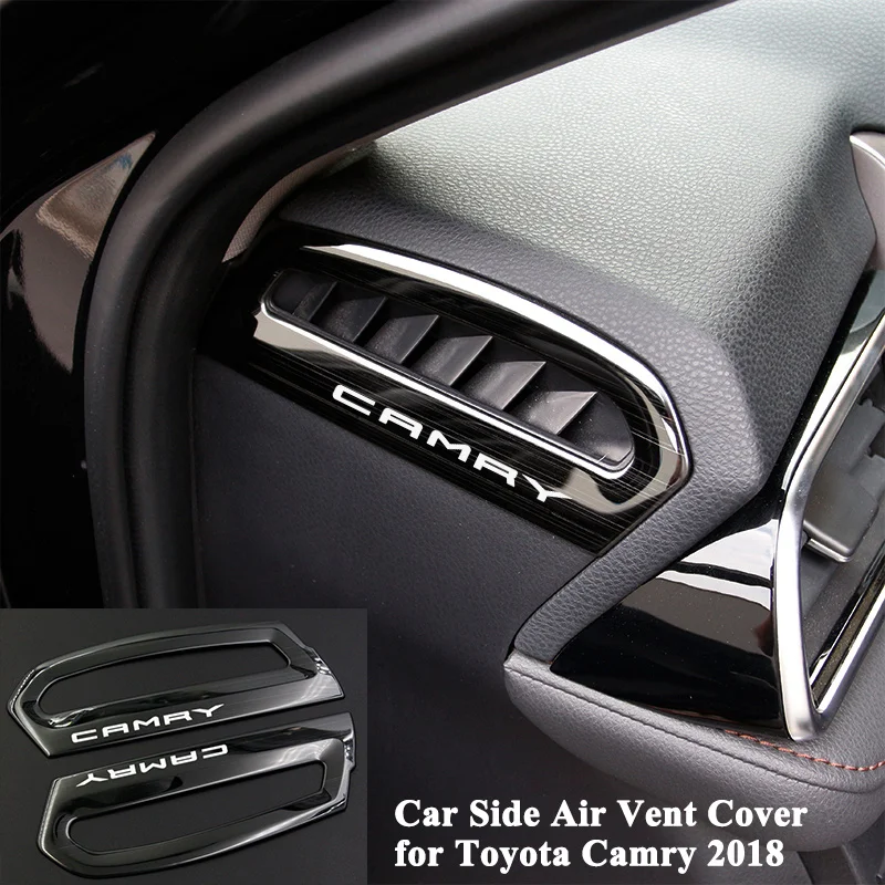 

2pcs/set Car Side Air Vent Cover Outlet Decoration Frame Trim Sticker Styling Car Styling Accessories for Toyota Camry 2018 2019