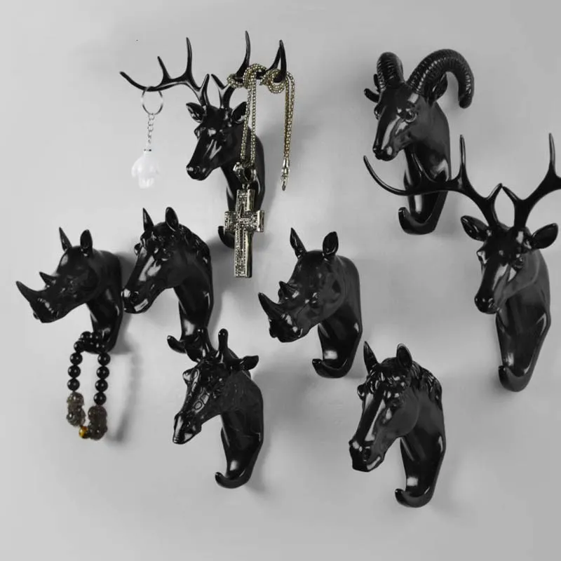 Head Hooks Antlers American Household Home Decor Trendy Animal Hooks Adhesive Clothing Display Racks Hook Wall Hanger