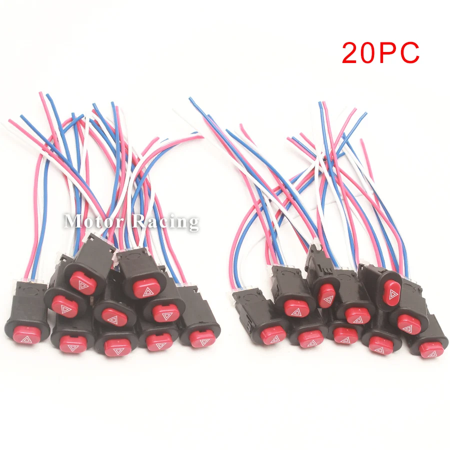 20 piezas Universal motocicleta interruptor de Flash doble botón lámpara de luz impermeable 12 V interruptor de advertencia Sistema eléctrico Piezas de motocicleta 20 piezas Universal motocicleta interruptor de Flash doble botón lámpara de luz impermeable 12 V interruptor de advertencia Sistema eléctrico Piezas de motocicleta