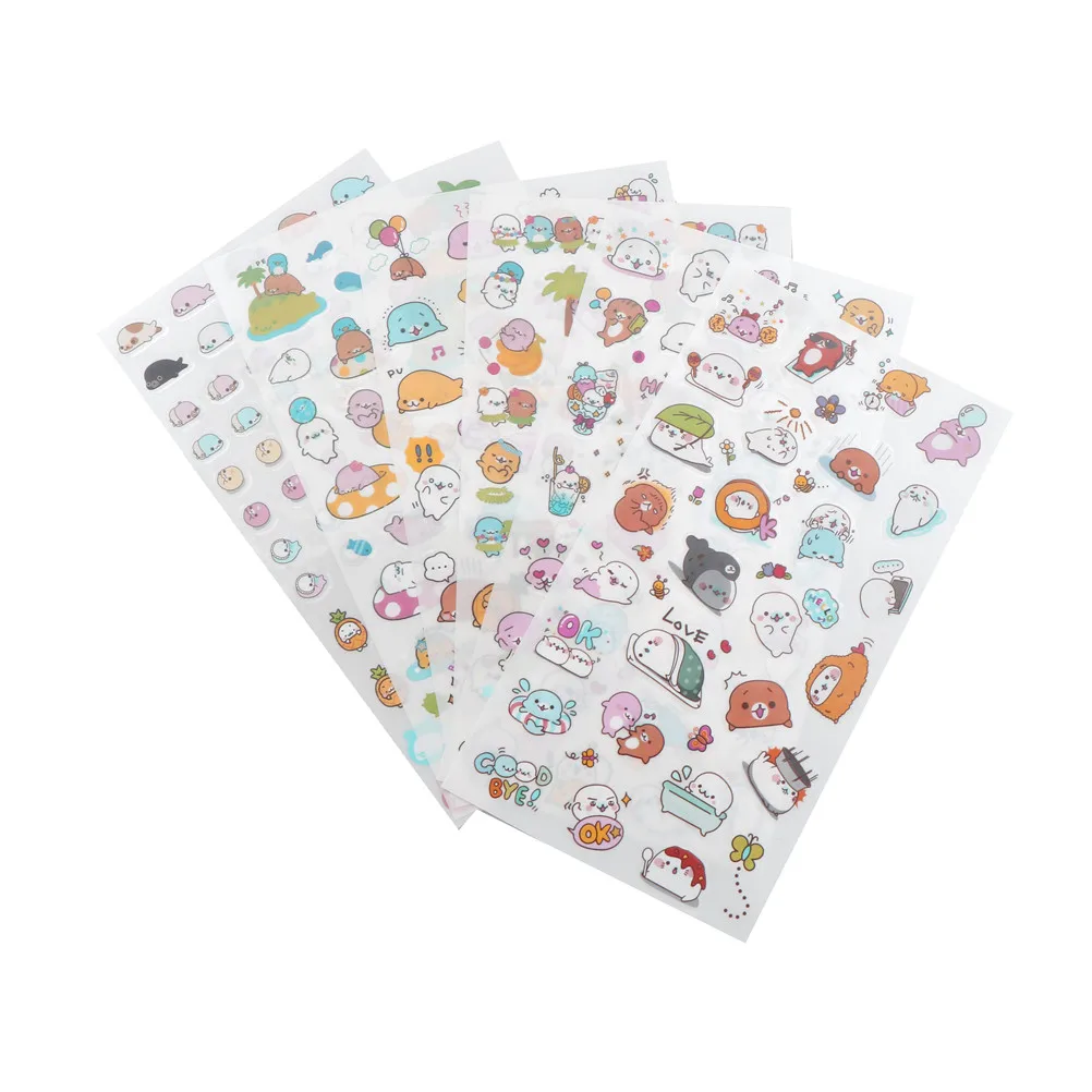 6 sheet/pack Japanese creative vacation small sea lion cartoon face stickers DIY decoration planner diary album stickers