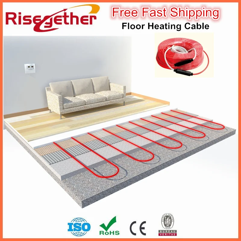 

2m2 Electric Floor Heating Cable(18w/m, 220v) With Free Fast Shipping Under Floor Heating System Heating Cable Wire