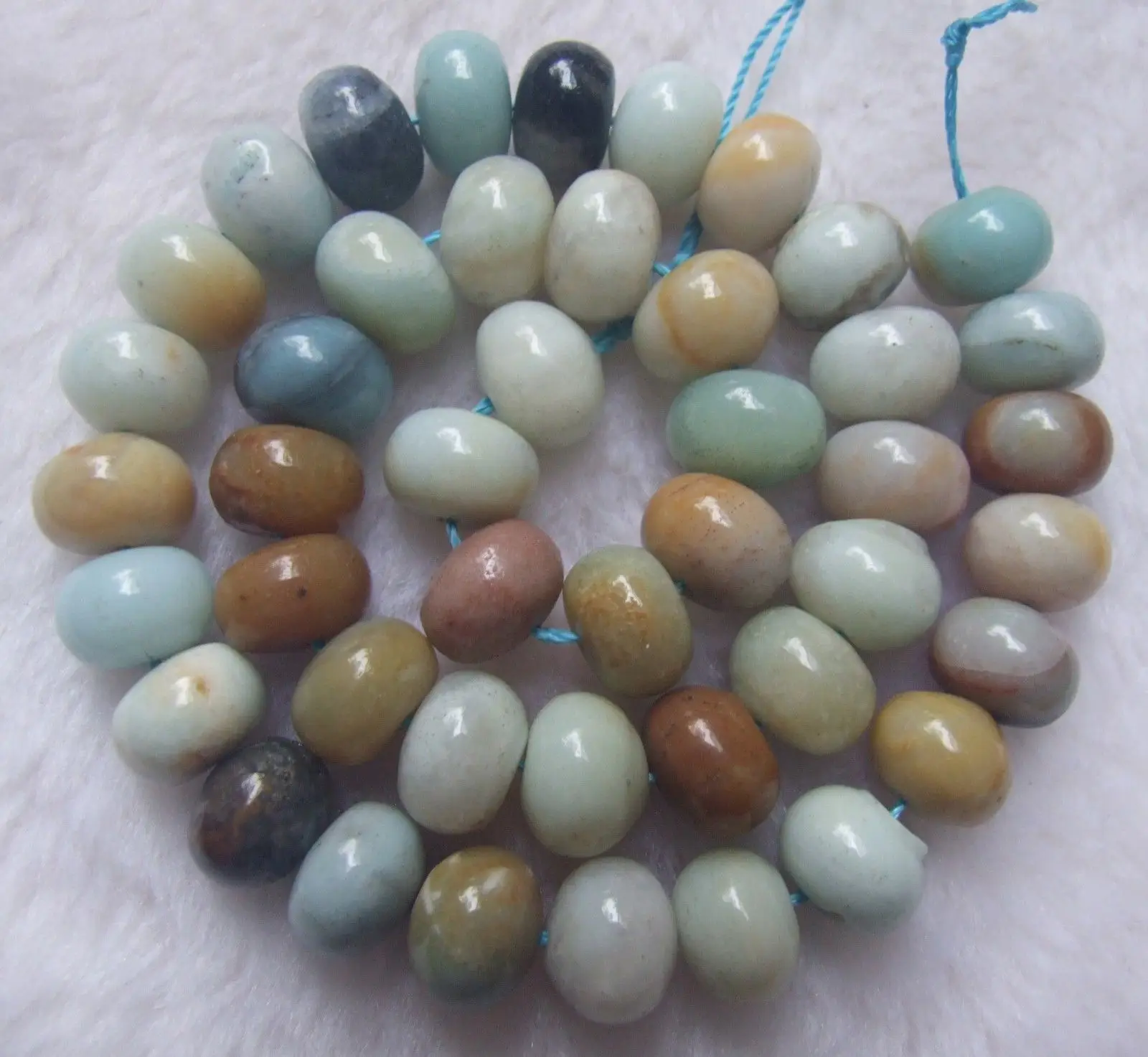 

4x6mm 6x10mm 8x12mm Natural Amazonite Rondelle Loose Beads 15"