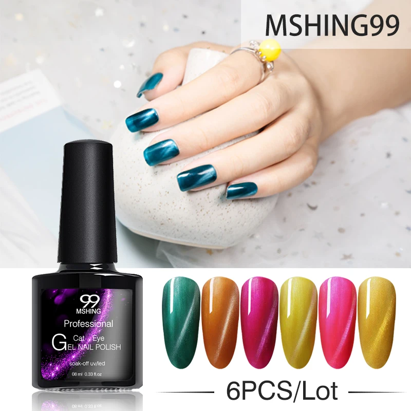 

Mshing99 Cat Eye UV Gel Nail Polish 7ml Nail Art Gel Soak Off Semi Permanant Lacuqer 5D Effect Magneti Varnish