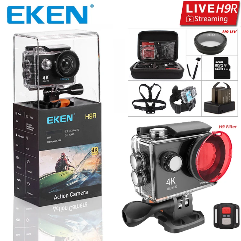 Original EKEN H9 H9R Ultra HD 4K 25fps Action Camera 30m Waterproof 2 Inch LCD Screen