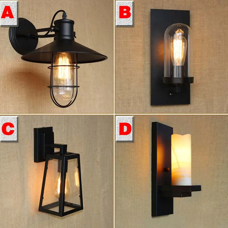 

Vintage Loft Wall Lamp Home Industrial Decor Retro Lighting Fixtures Iron E27 Edison Bulb Creative Sconce Wall Light Bedroom