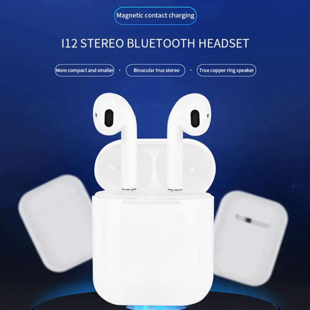 Wireless i12 TWS Earphones Earbuds Bluetooth HIFI In Ear Airpods Smart