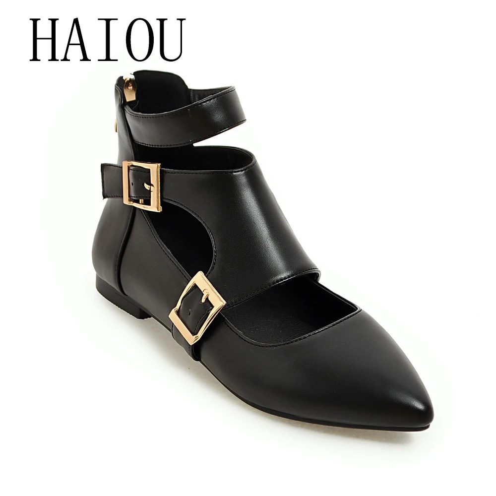 2017 New Arrived Spring Autumn Women Flats Shoes Black Patent Leather
