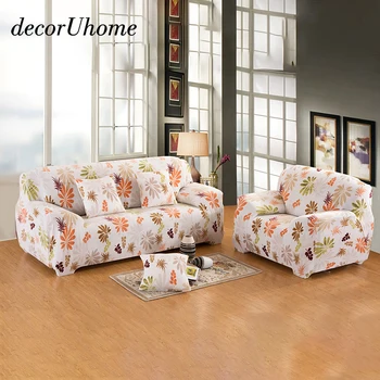 

decorUhome Leaves Thick Cubra Sofa-slipcovers Tight Wrap All-inclusive Slip-resistant Elastic Sofa Towel Sofa Cover Couch Cover