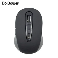 Беспроводная Bluetooth мышь Do Dower 3,0 1600 dpi 6D Беспроводная оптическая компьютерная мышь с регулировкой точек на дюйм для настольных компьютеров, ноутбуков