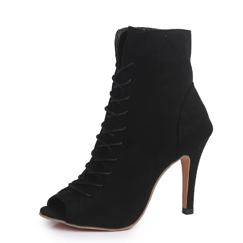 Женские туфли-лодочки; коллекция года; туфли на высоком каблуке с открытым носком; женские Вечерние и свадебные туфли на высоком каблуке; Летние босоножки на высоком каблуке - Цвет: black
