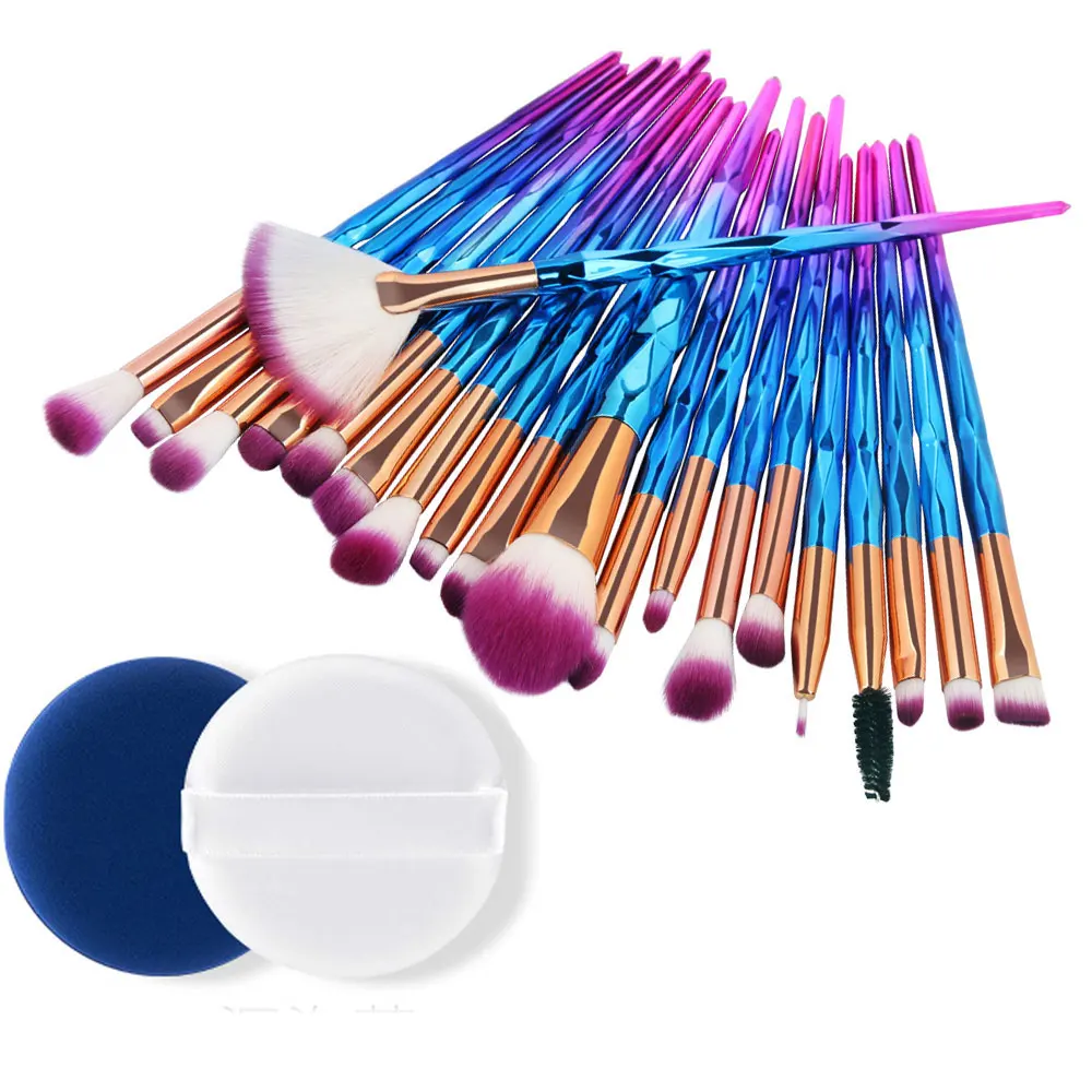 

20Pcs Diamond Makeup Brushes Set shadow Eye shadow Lipstick Powder Foundation Blush Blending Beauty Make Up Brush