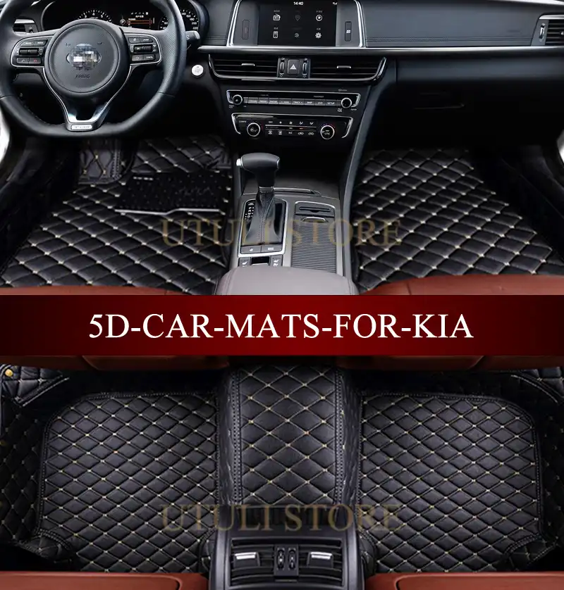 Leather Car Floor Mats For Kia K2 K3 K4 K5 Oprius Rio Pride Forte