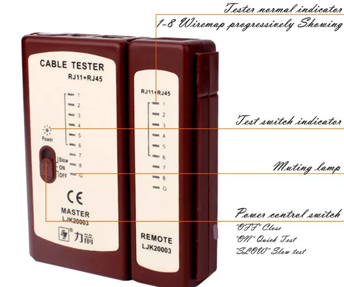 LJK-20003 многофункциональный кабель кабельный тестер, измерения линии устройства, сетевой тестер телефонной линии тестер