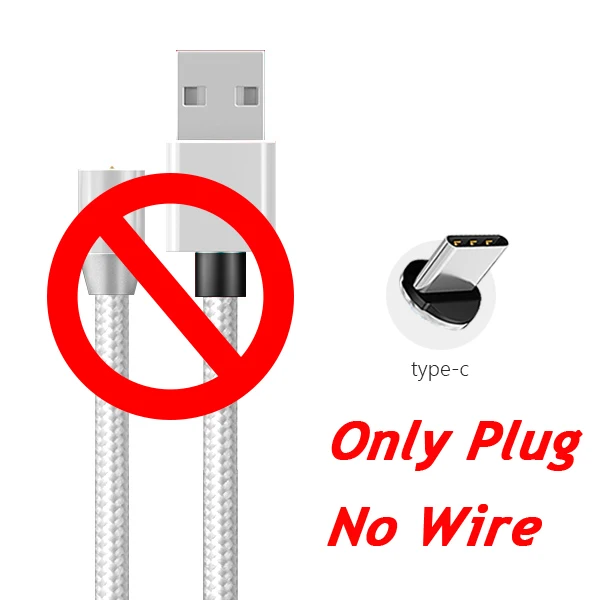 1 м 2 м Магнитный кабель Micro usb type C usb C кабель для зарядки телефона Micro usb type-C магнитное зарядное устройство для iphone samsung huawei xiaomi - Цвет: plug no wire