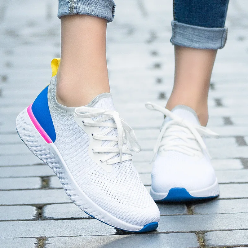 

Women Casual Shoes Fashion Women Sneakers Breathable Mesh Walking Shoes Lace Up Flat Shoes New Outdoor Fitness Star Sneakers