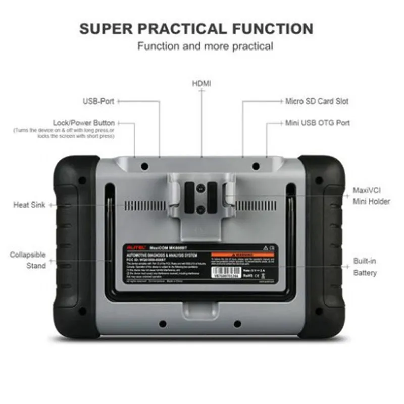 Autel MaxiCOM MK808BT OBD2 Диагностический сканирующий инструмент ABS SRS EPB DPF BMS SAS TPMS IMMO MK808 считыватель кодов