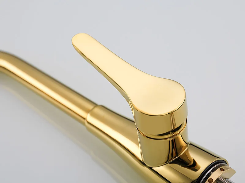 Роскошный кухонный кран золото Одной ручкой вытащить раковина смеситель для воды смеситель серебро розовое золото черный хром выбор