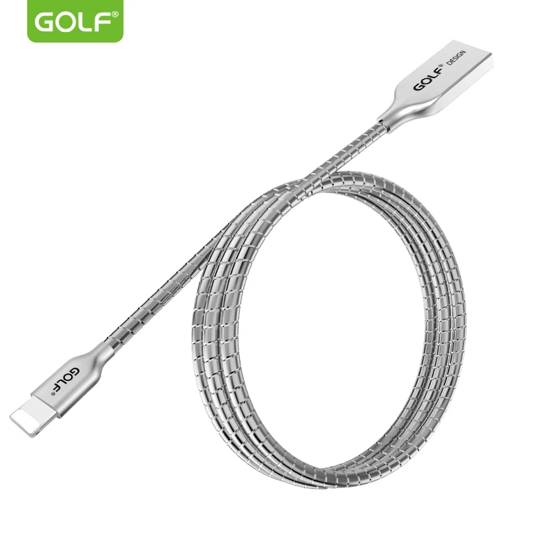 

Golf 1m Metal Fast Charging USB Charger Data Sync Cable For iPhone 5S 6S 7 8 Plus X Samsung LG Honor Redmi ZenFone Android Phone