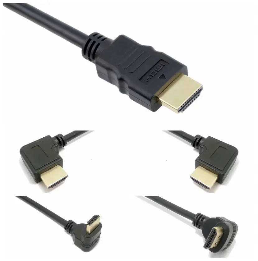 0 1 м 90 градусов прямоугольный высокоскоростной HDMI штекер гнездо кабель V1.4 для