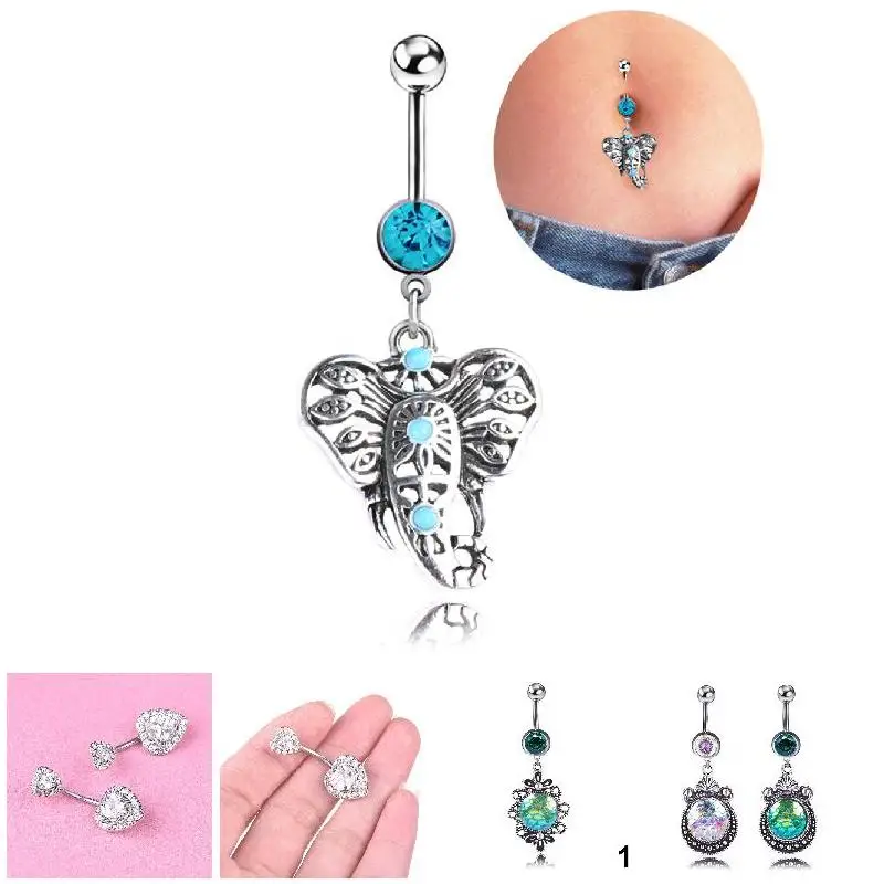 Newly 1 Pcs Navel Belly Button Ring Glitter Love Heart Mermaid Fish Scale Piercing Jewelry Navel Nail