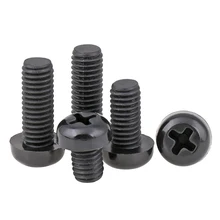 20 pces m6 m8 preto náilon cabeça redonda phillips parafusos de cabeça redonda phillips pan