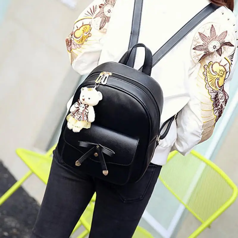 4 шт. элегантный шикарный женский рюкзак из искусственной кожи с бантом сумка на плечо клатч сумка рюкзак Набор простая сумка на плечо