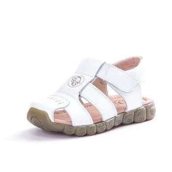 

AFDSWG 100% leather sandal girls summer white kids beach sandals black girls leather sandals yellow beach sandals kids