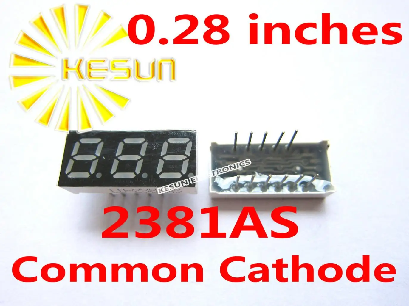 

10PCS x 0.28 inches Red Common Cathode/Anode 3 Digital Tube 2381AS 2381BS LED Display Module