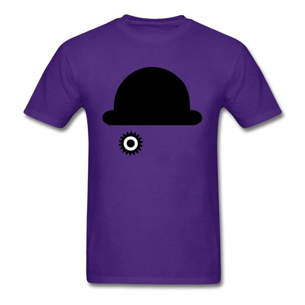 Черная шляпа, футболка, сумасшедшая Мужская футболка, заводная оранжевая футболка с логотипом Александера, зеленая футболка, хлопок, простой принт с героями мультфильмов, топы, футболки, новинка - Цвет: Purple