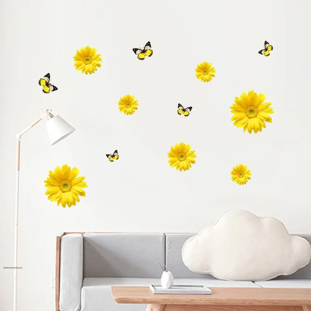 Wall stickers home decoration DIY small chrysanthemum window sticker decal bedroom vinyl art mural L0426 | Дом и сад