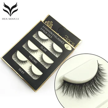 

Natural Long False Eyelashes Fashion Nude Makeup 3D Handmade Fake Eyelashes Plastic Black Terrier Cosmetic Eyelashes Faux cils