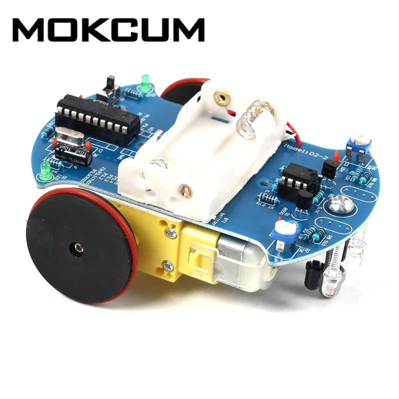 

D2-2 DIY Kit Intelligent Tracking Line Smart Car Suite Kit AT89C2051 51 MCU Electronic Production Smart Patrol Automobile Parts