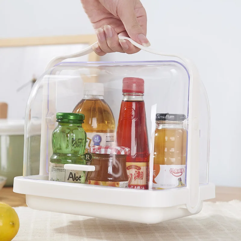 

Plastic Box Japan Style Receive Containers Kitchen Dust-proof Flavoring Bottle Storage Boxes With Cover Glossy Spice Rectangle