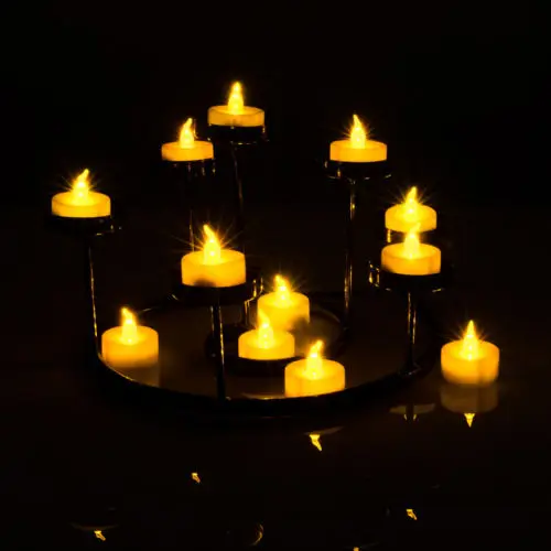 120 шт Рождественский беспламенный светодиодный желтый аккумулятор чайный свет Чайные свечи вечерние свадебные свеча декоративная