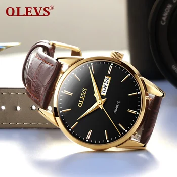 

Wrist Watches men 2017 famous brands OLEVS men's watch relogio masculino Luminous Hands waterproof clock leather male e saat NEW