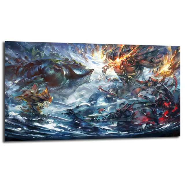 Dota 2 Heroes Clash Art Battle Hd Wallpapers Canvas Posters Prints Wall Painting Decorative Picture Modern Home