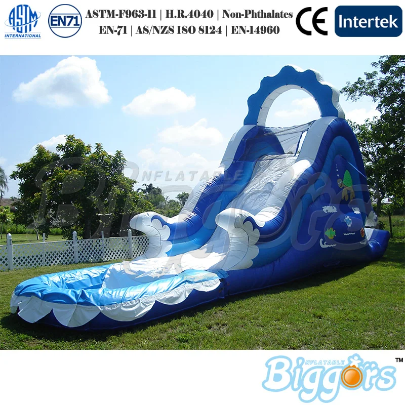 

Blue Sea Wave Slide Inflatable Kids Water  Games For Summer