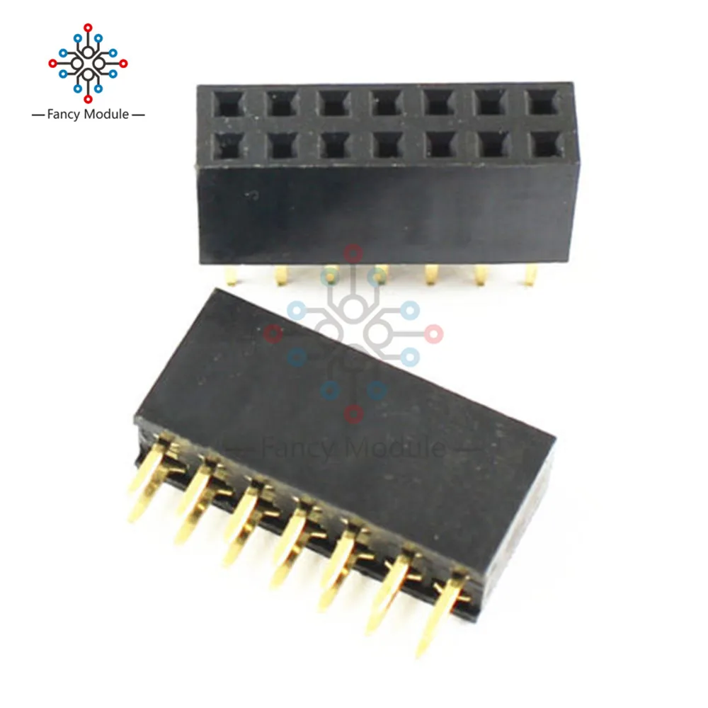 

50PCS 2X7 Pin 14P 2.54mm Double Row Female Straight Header Pitch Socket Strip